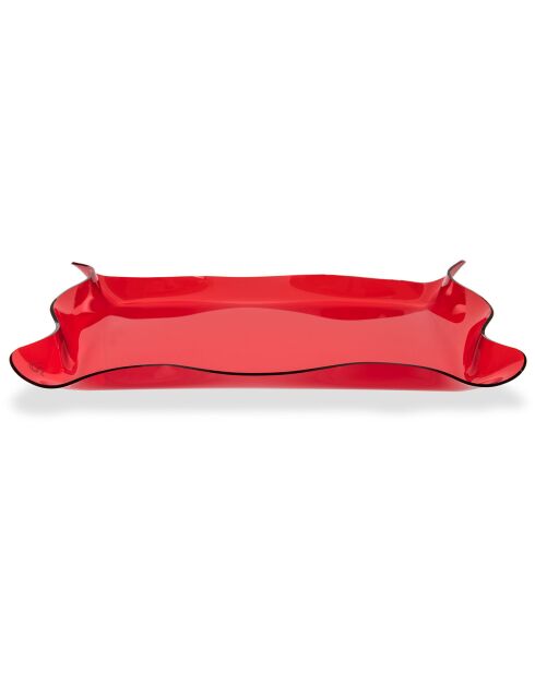 Plateau Drappeggi rouge/transparent - 55x32x5 cm