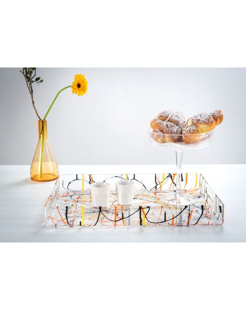 Grand plateau Bon Ton multicolore - 45.5x32x5 cm