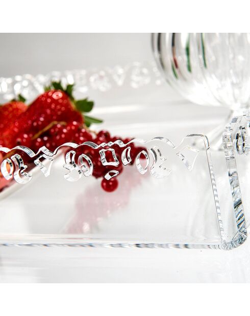 Vassoio piccolo trasparente Galatea - 33x23x4 cm