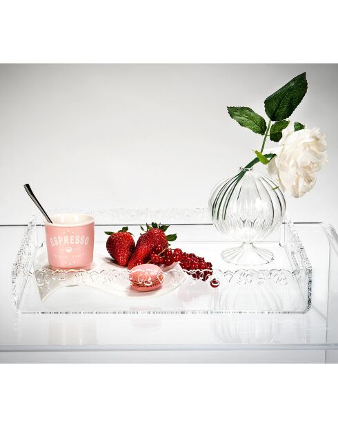 Vassoio piccolo trasparente Galatea - 33x23x4 cm