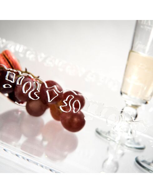 Vassoio grande trasparente Galatea - 45,5x32x5 cm