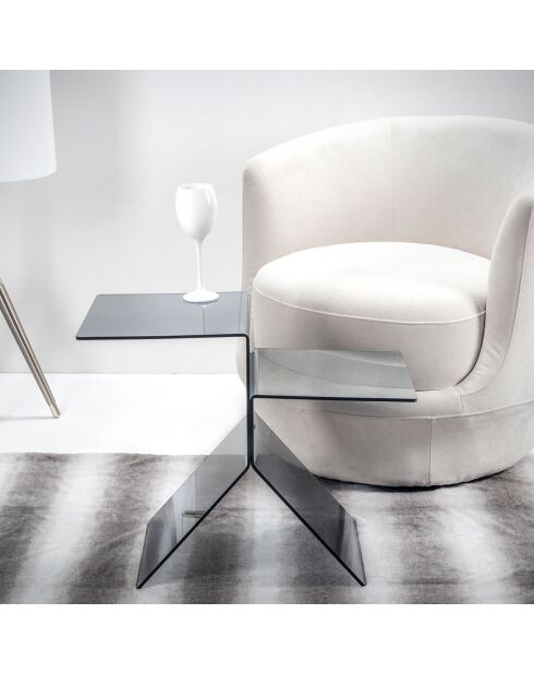 Table basse Bangles gris fumé - 56x28x46 cm