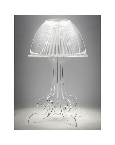 Lampe de table et de lecture à LED Iris transparente - 34x34x52.8 cm