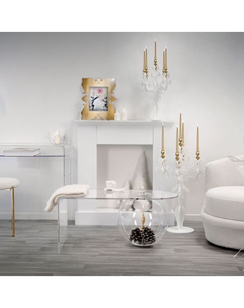 Lampe de table et de lecture à LED Iris transparente - 34x34x52.8 cm