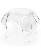 Table basse ronde effet rideau transparente - D.60x45 cm