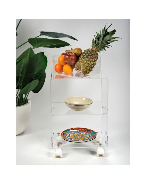 Offensichtlicher transparenter Seitenwagen - 39,5 x 30 x 51 cm