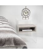 Table de chevet Lyn transparent/gris - 40x33x50 cm