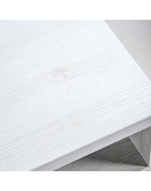 Table de chevet Lyn transparent/blanc - 40x33x50 cm