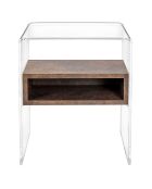 Table de chevet Lyn transparent/beige - 40x33x50 cm