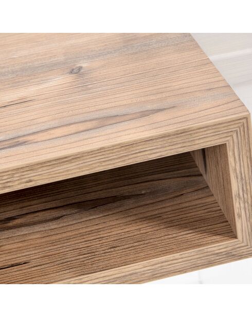 Table de chevet Lyn transparent/beige - 40x33x50 cm