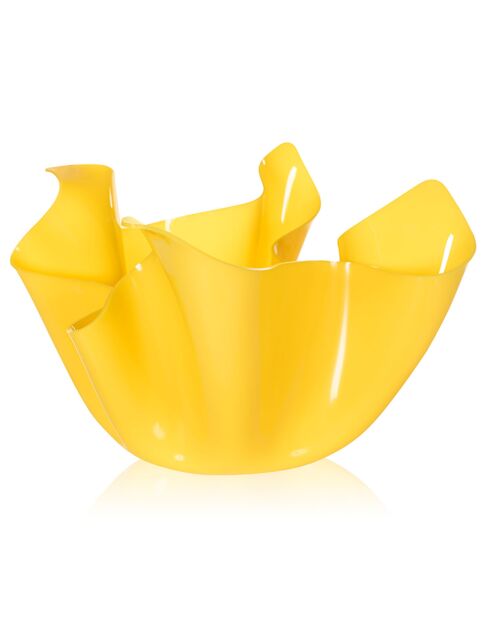 Petit vase Drapé Drappeggi jaune/transparent - 21x17x14 cm