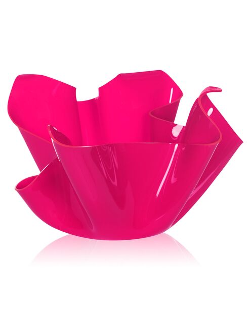 Petit vase Drapé Drappeggi fuchsia/transparent - 21x17x14 cm