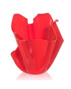 Vase drapé slim rouge - 22x22x21 cm