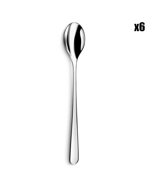 6 Cuillères mazagran Iris grises - 15 cm