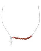 Kreuzkette aus Silber und Karneol