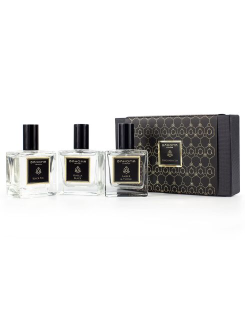 Coffret 3 Vaporisateurs Obsidian Figue Noire, Vanille Noire, Ambre & Thym - 3x50 ml