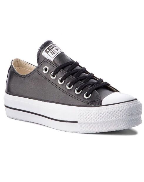 Sneakers en Cuir Platform Leather Ox noires