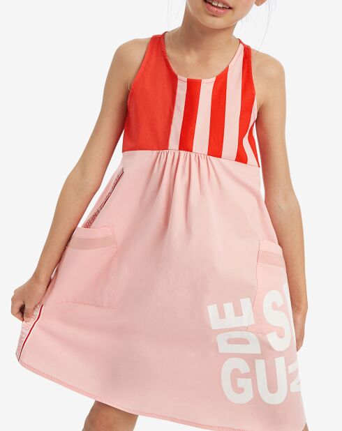 Robe sans manches rose