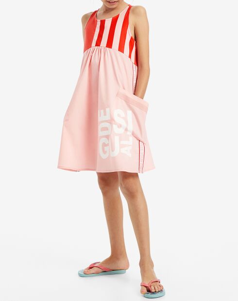 Robe sans manches rose
