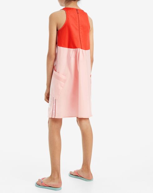 Robe sans manches rose