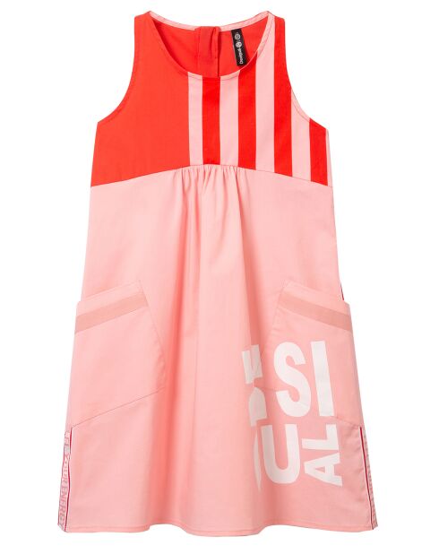 Robe sans manches rose