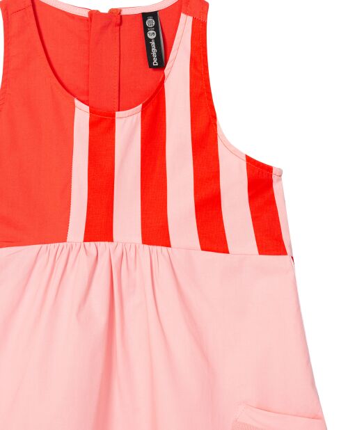 Robe sans manches rose