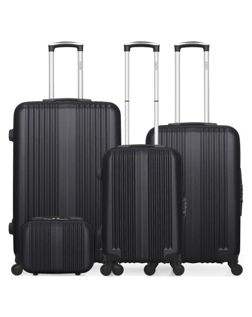 3 valigie Lipari-C 32/49/59/71 cm a 4 ruote e Vanity nera