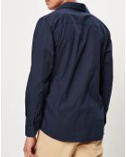 Chemise droite manches longues bleu foncé