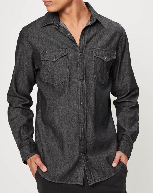 Shirt met zwarte zakken