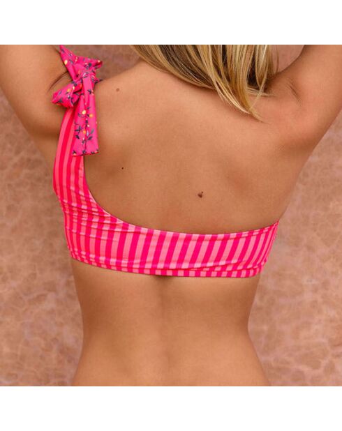 Asymmetrisches Bikinioberteil Mina Ruby in Rosa