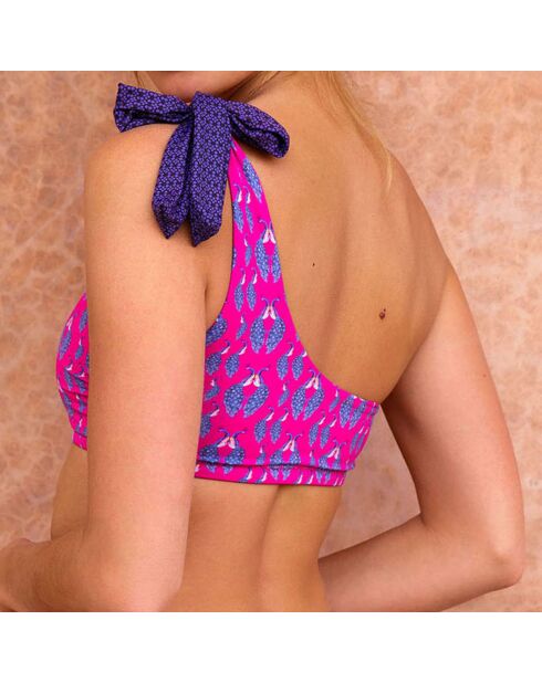 Top de bikini asimétrico morado Mina Swell