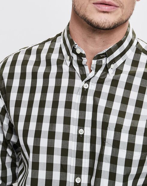 Chemise Comfort Fit Pb Gros Vichy kaki/blanc