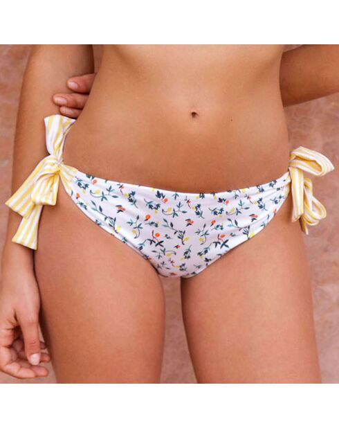 Bas de Maillot Lisa Citrus jaune/blanc