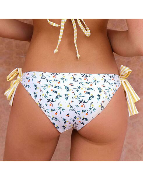 Bas de Maillot Lisa Citrus jaune/blanc