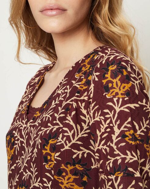 Joy bordeauxrode lange jurk