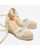Espadrilles en Textile beiges - Talon 8.5 cm