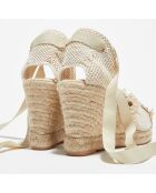 Espadrilles en Textile beiges - Talon 8.5 cm