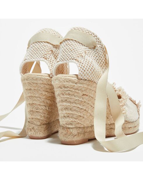Espadrilles en Textile beiges - Talon 8.5 cm