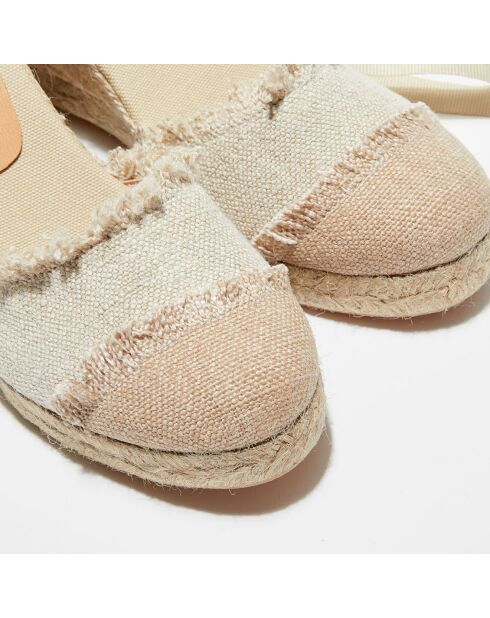 Espadrilles en Textile beiges - Talon 8.5 cm