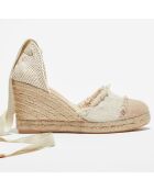 Espadrilles en Textile beiges - Talon 8.5 cm