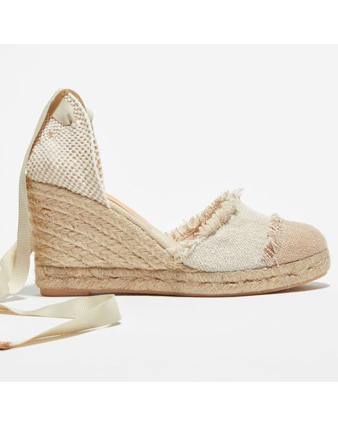 Espadrilles en Textile beiges - Talon 8.5 cm