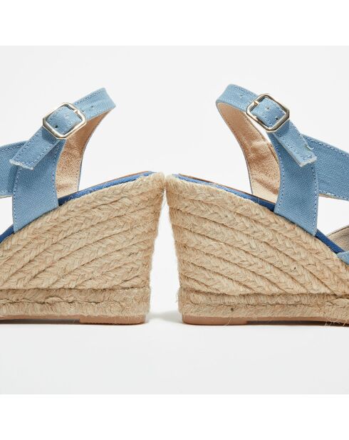 Blaue Keilsandalen - 8,5 cm Absatz