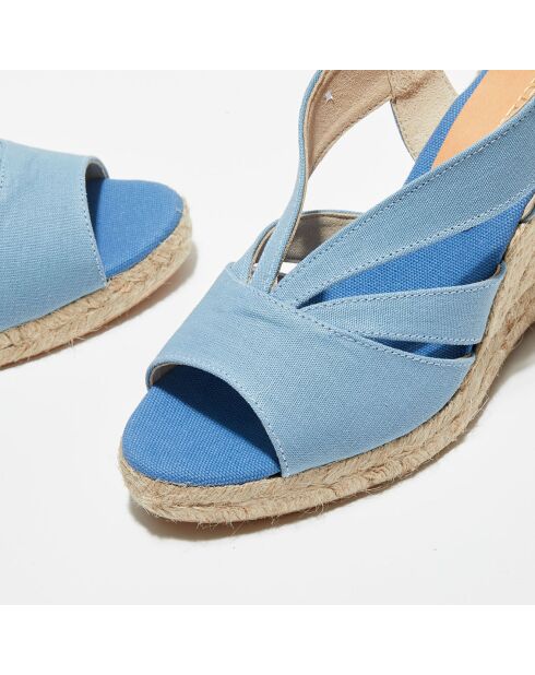 Blaue Keilsandalen - 8,5 cm Absatz