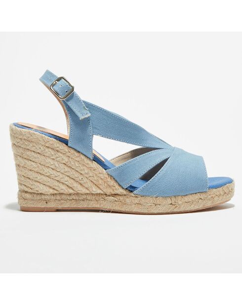 Blaue Keilsandalen - 8,5 cm Absatz