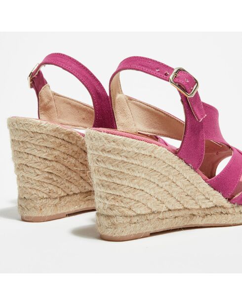 Blaubeer-Keilsandalen mit 8,5 cm Absatz