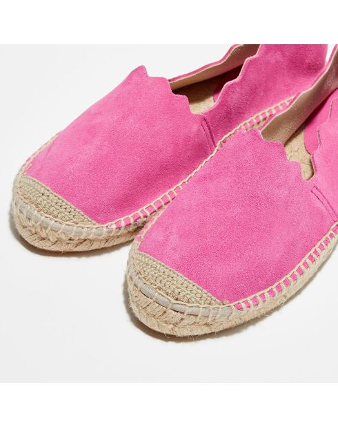 Espadrilles en Velours de Cuir framboise