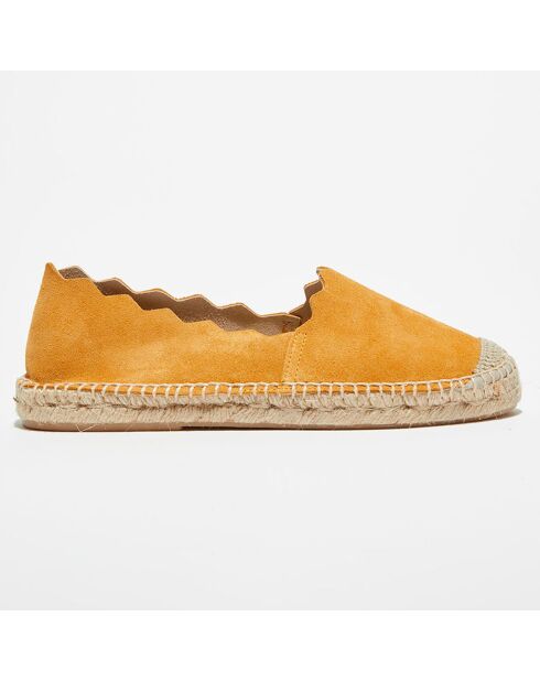 Espadrilles en Velours de Cuir azafran safran