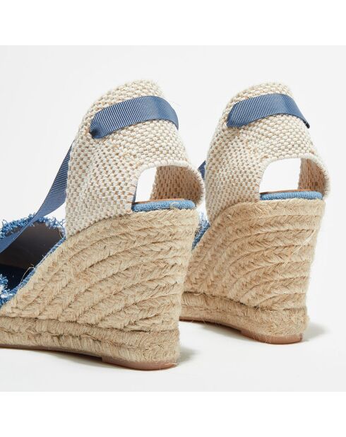 Espadrilles en Textile denim clair - Talon 8.5 cm