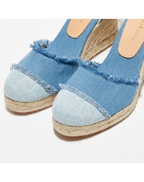 Espadrilles en Textile denim clair - Talon 8.5 cm