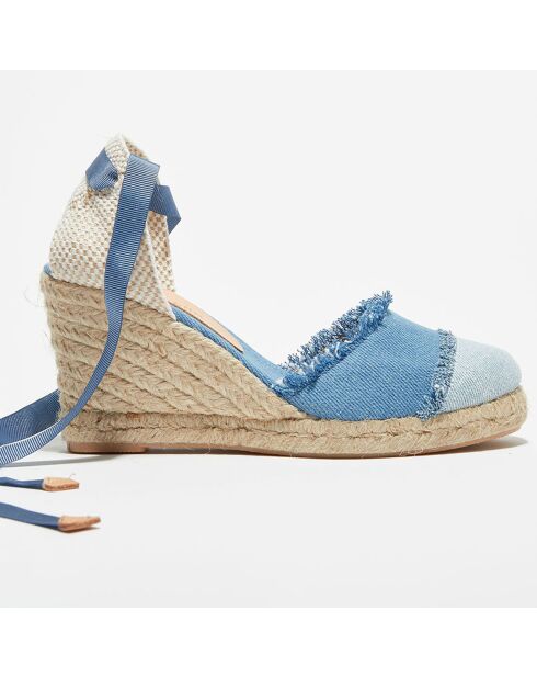 Espadrilles en Textile denim clair - Talon 8.5 cm